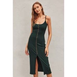Dress Forum Green Midi Spaghetti Strap